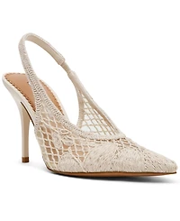 Steve Madden Women's Andromeda-c Crochet Pointed Toe Slingback Pumps