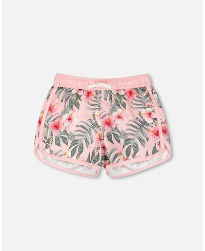 Deux par Girls Swim Shorts Hibiscus Print