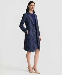 Kasper Women's Metallic Jacquard Long Jacket