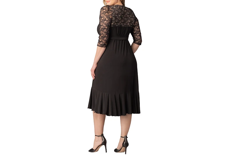 Kiyonna Plus Lavish Lace Wrap Dress