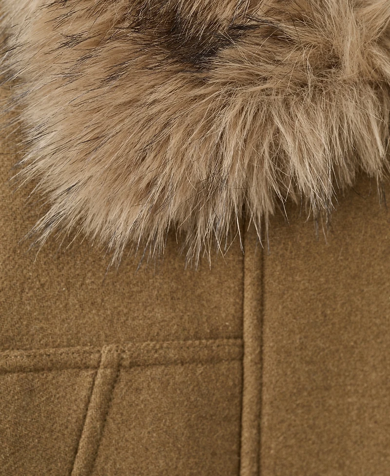 Mango Women's Fur Collar Wool Blend Jacket