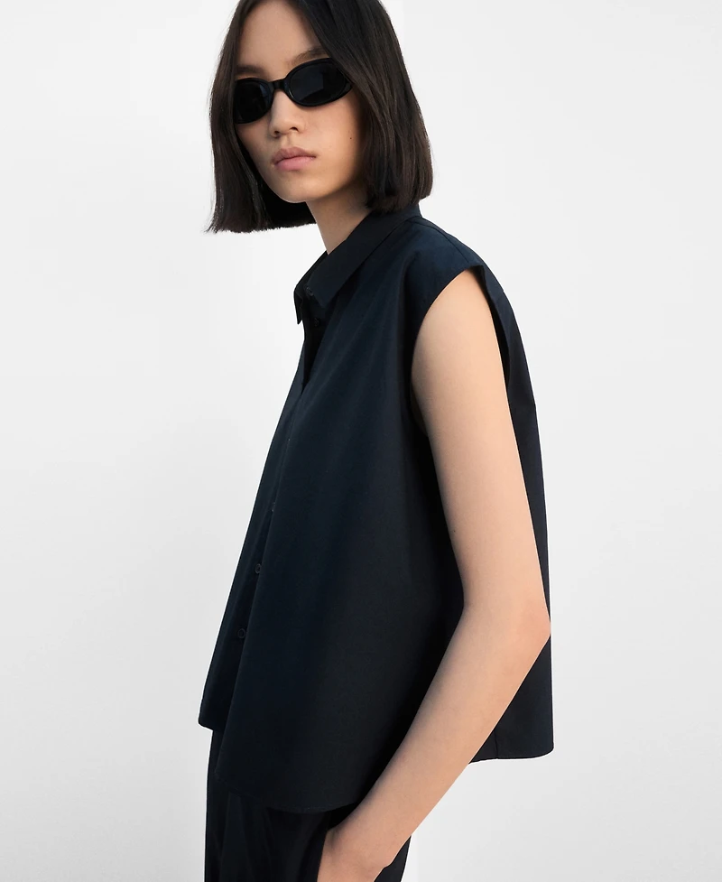 Mango Women's Sleeveless Cotton Shirt