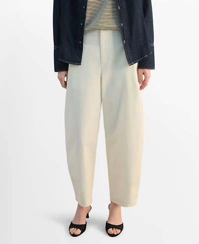 Mango Women's Straight-Fit Cotton Pants