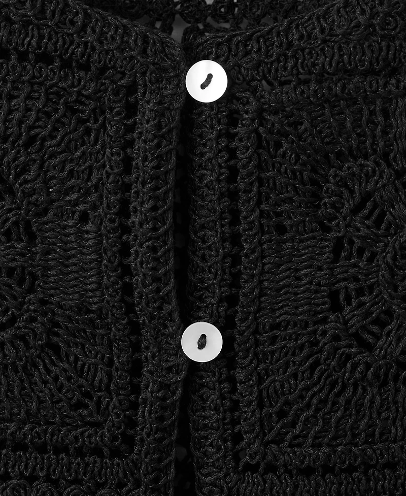 Mango Women's Buttons Crochet Top