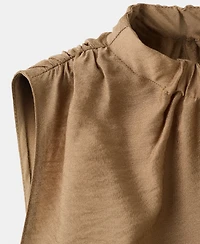 Mango Women's Ruched Neck Satin Top