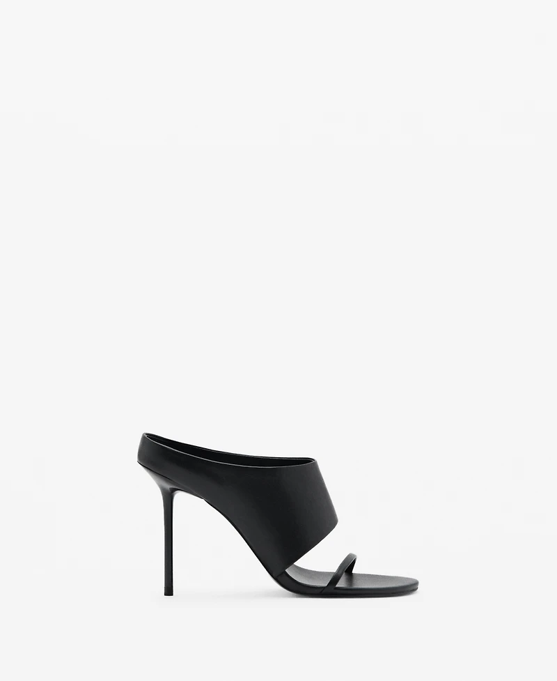 Mango Women's Straps Heeled Leather Sandals