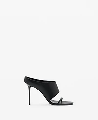 Mango Women's Straps Heeled Leather Sandals