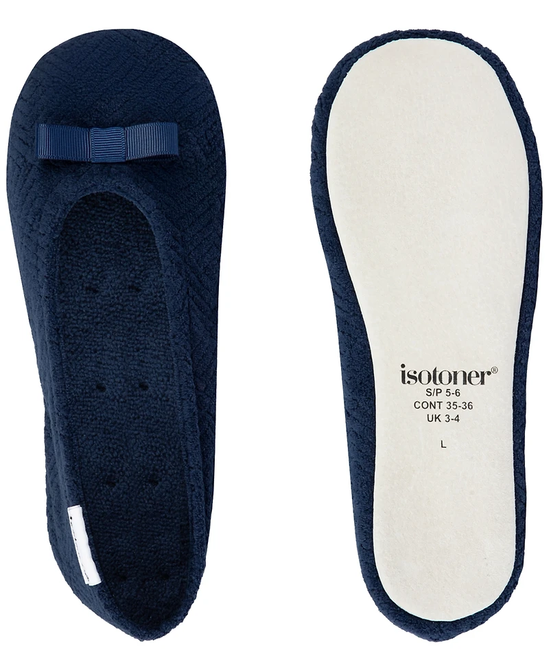 Isotoner Signature Women's Microterry Gemma Pillowstep Ballerina Slippers