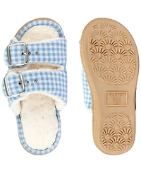 Isotoner Signature Women's Gingham Double Buckle Open Toe Slide Slippers