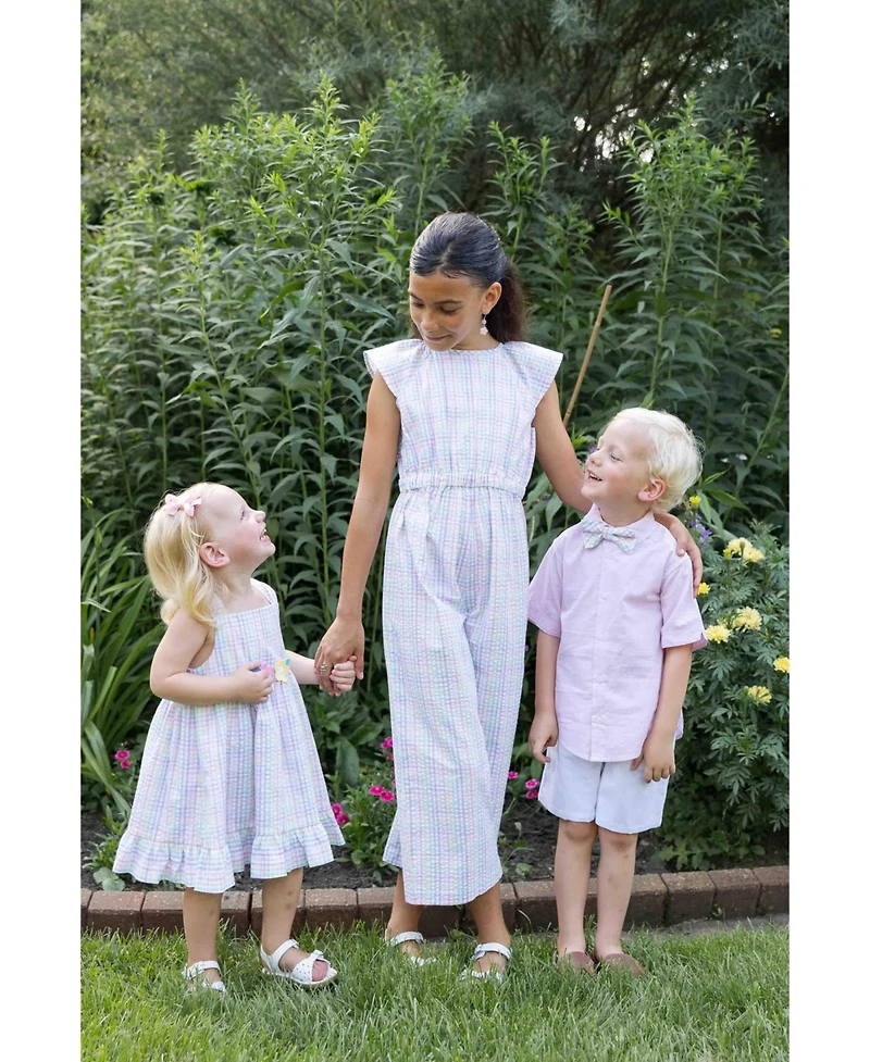 Florence Eiseman Big Girls Plaid Seersucker Jumpsuit