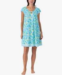 Ellen Tracy Women's Short-Sleeve Chemise Jersey Sleep Dress