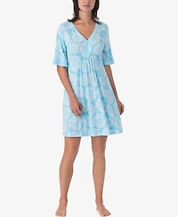 Ellen Tracy Women's Short-Sleeve Tunic Jersey Sleep Dress
