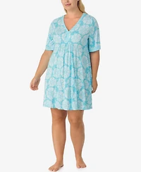 Ellen Tracy Plus Short-Sleeve Tunic Jersey Sleep Dress