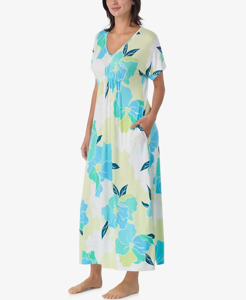 Ellen Tracy Women's Short-Sleeve Long Tunic Jersey Nightdress