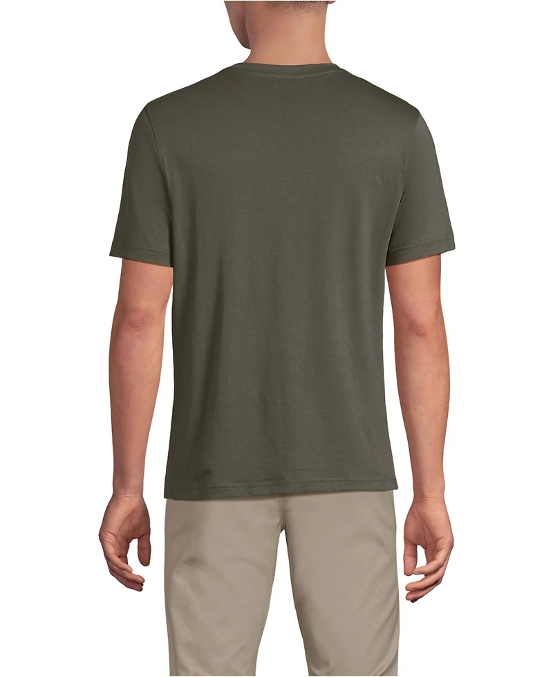 Lands' End Men's Short Sleeve Cotton Supima Tee With Pocket