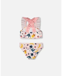 Deux par Girls Two-Piece Swimsuit Printed Fruits