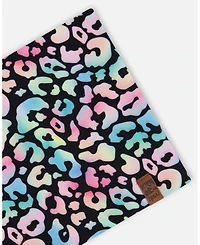 Deux par Deux Baby Girls Stretch Jersey Neck Tube Black Animal Print