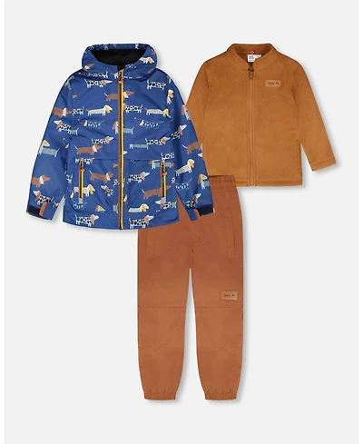 Deux par Baby Boys 3 1 Two Piece Mid Season Outerwear Set with Dog Print