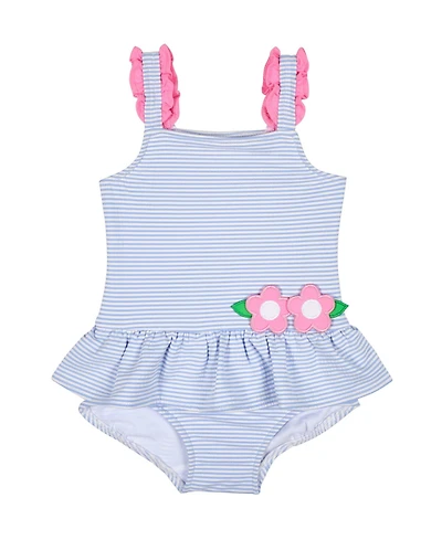 Florence Eiseman Baby Girl Seersucker Swimsuit With Flowers