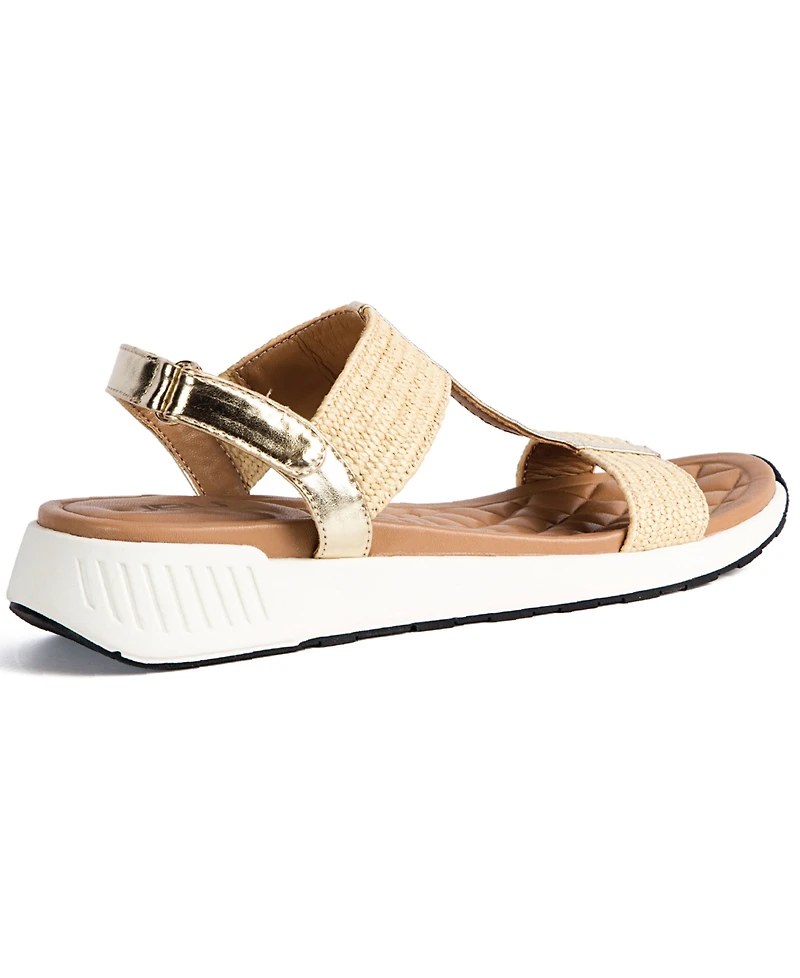 Jbu Women's Claire-Wide Round Toe Wedge Sandals