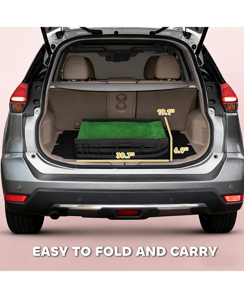 Aostirmotor Foldable Dog Car Ramp | Lightweight & Portable Pet Access Ramp,Green