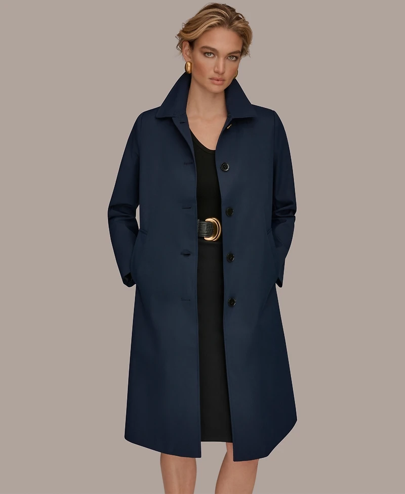 Donna Karan New York Women's Balmacaan Shirt Collar Coat