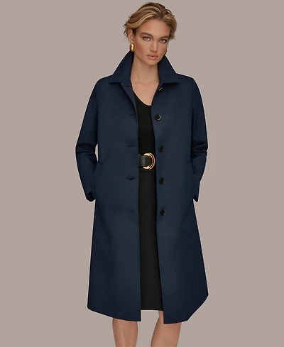 Donna Karan New York Women's Balmacaan Shirt Collar Coat