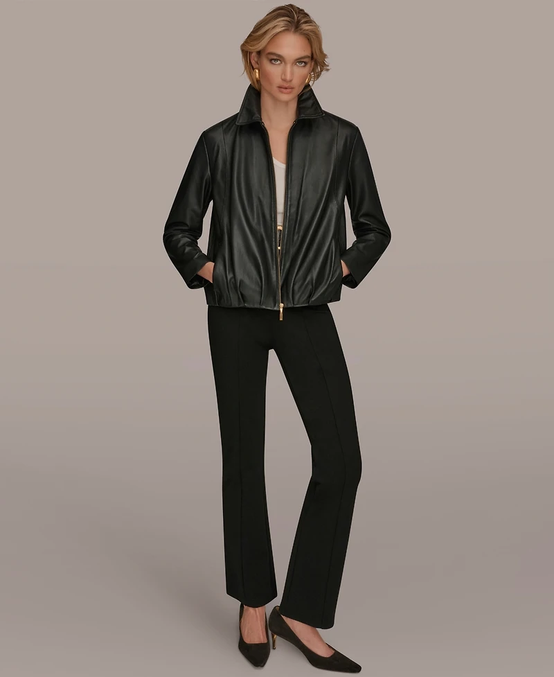 Donna Karan New York Women's Leather Bomber Jacket