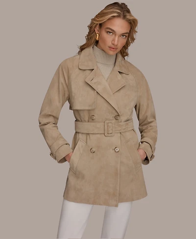 Donna Karan New York Women's Double Breasted Belted Trench Coat