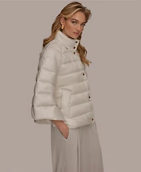 Donna Karan New York Women's Stand-Collar Down Puffer Cape