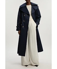 Karen Millen Women's Cotton Sheen Belted Classic Trench Coat