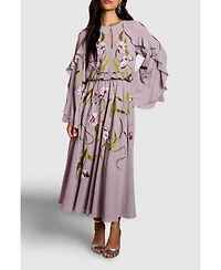 Coast Women's Embroidered Tiered Chiffon Midi Dress