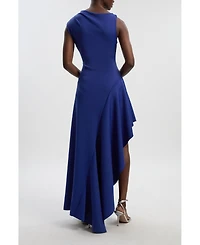 Karen Millen Women's Scuba Drama Ruffle Hem Woven Maxi Dress