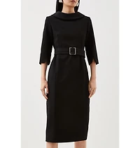 Petite Roll Neck Pencil Midi Dress