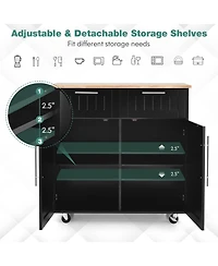 Volenca Kitchen Island Storage Trolley with Drawer and Towel Rack, Rolling Cart