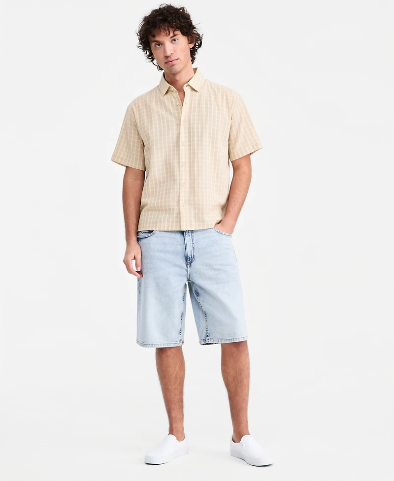 Sun + Stone Men's Relaxed Crop Nolan Plaid Shirt, Macy's Exclusive