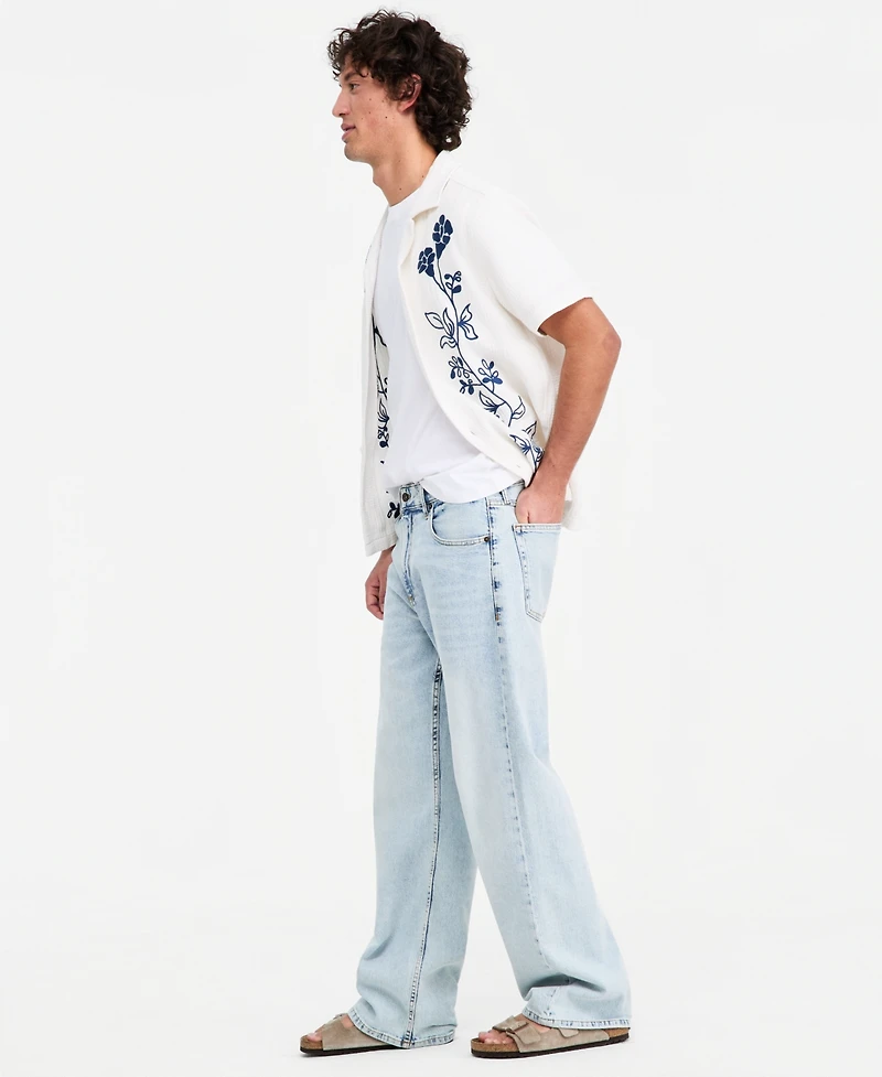 Sun + Stone Men's Wave Wash Baggy Jeans, Macy's Exclusive