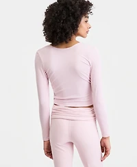 Id Ideology Women's Surplice Reversible Long-Sleeve Top, Macy's Exclusive