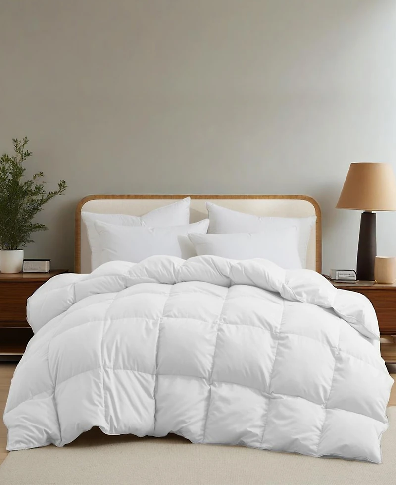 Unikome Medium Weight 360 Thread Count Super Soft Goose Down and Feather Fiber Comforter, Full/Queen