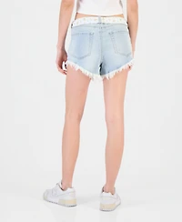 Tinseltown Juniors' Floral Cutoff Denim Shorts