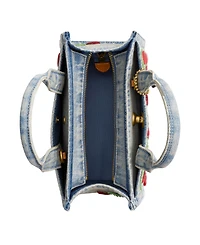 Coach Denim Cargo Cherry Embroidery Mini Tote Bag 20
