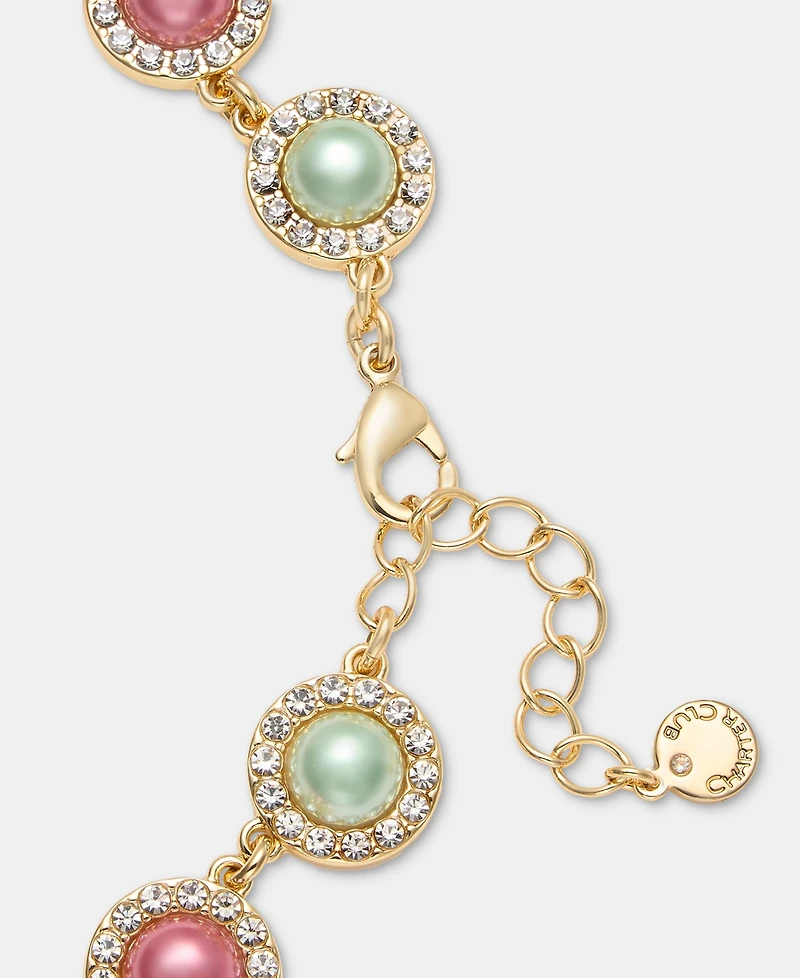 Charter Club Pave & Imitation Pearl All-Around Collar Necklace, 16" + 2" extender, Macy's Exclusive