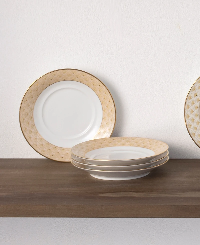 Noritake Trocadero Gold-Tone Saucers, Set of 4