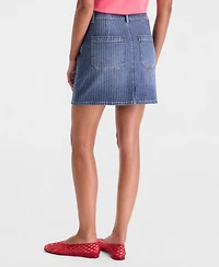 On 34th Women's Striped Denim Mini Skirt, Macy's Exclusive