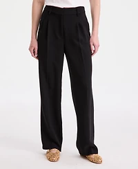 On 34th Women's High-Rise Polished Crepe Pleated Wide-Leg Pants, Macy's Exclusive