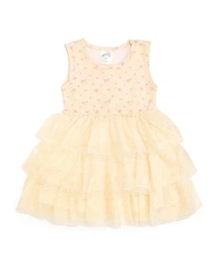 Sweet Wink Little Girls Lemon Floral Tank Tutu Dress