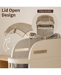 Homfan 2-Tier Slim Plastic Storage Cabinet – Waterproof Bathroom Organizer with Drawers Transparent Accents