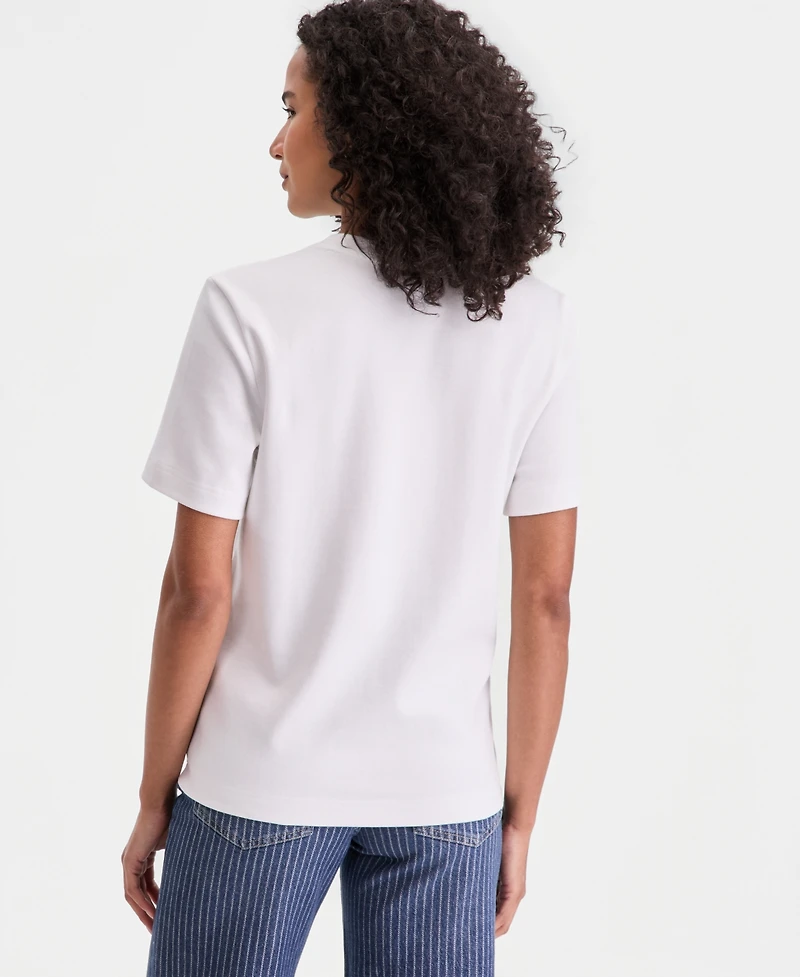 On 34th Women's Essential Crewneck Cotton Short-Sleeve T-Shirt, Macy's Exclusive