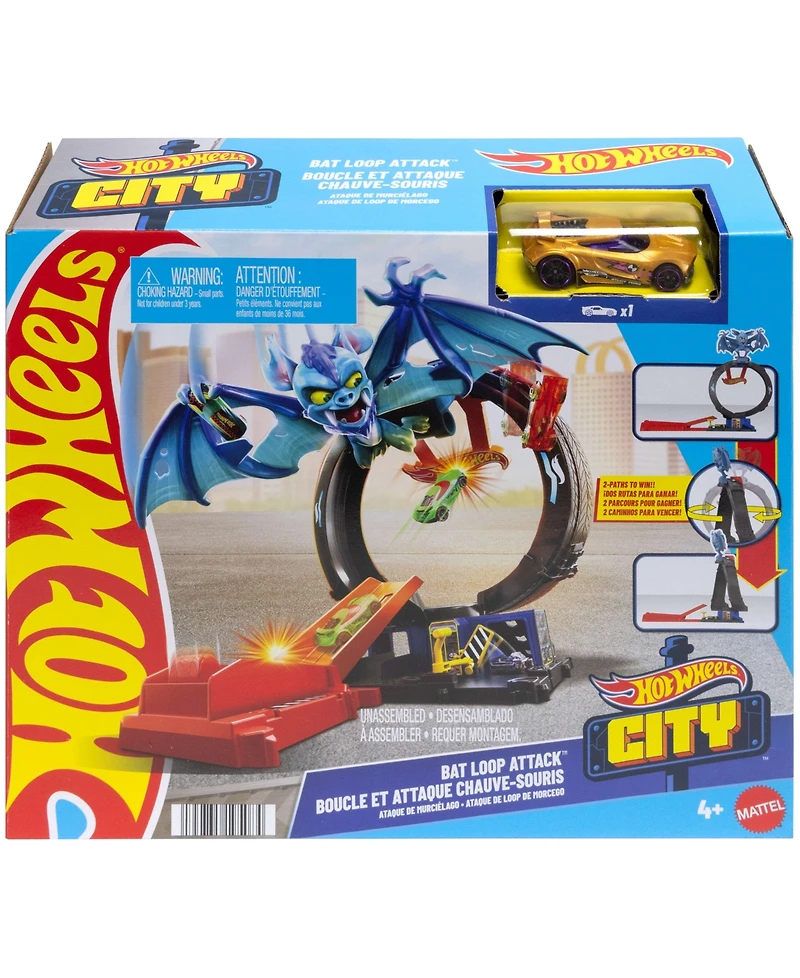 Hot Wheels City Bat Loop Attack Playset