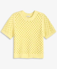On 34th Women's Open-Stitch Short-Sleeve Sweater, Macy's Exclusive